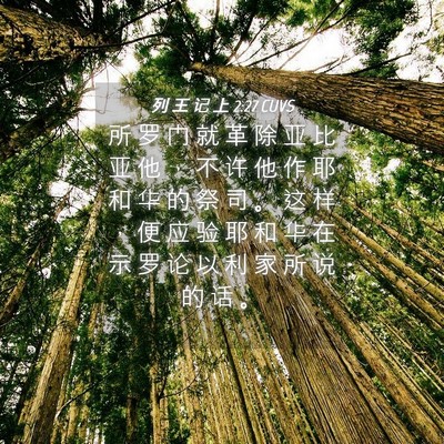 Picture 04 - 列 王 记 上 2:27 CUVS - 所 罗 门 就 革 除 亚 比 亚 他 ， 不 - Bible Verse Picture