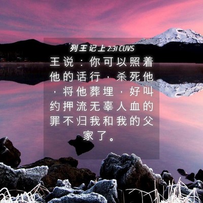 Picture 04 - 列 王 记 上 2:31 CUVS - 王 说 ： 你 可 以 照 着 他 的 话 行 - Bible Verse Picture