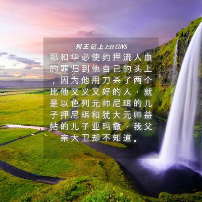 Picture 04 - 列 王 记 上 2:32 CUVS - 耶 和 华 必 使 约 押 流 人 血 的 罪 - Bible Verse Picture