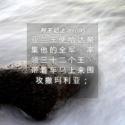 Picture 04 - 列 王 记 上 20:1 CUVS - 亚 兰 王 便 哈 达 聚 集 他 的 全 军 - Bible Verse Picture