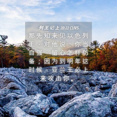 Picture 04 - 列 王 记 上 20:22 CUVS - 那 先 知 来 见 以 色 列 王 ， 对 他 - Bible Verse Picture