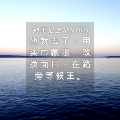 Picture 04 - 列 王 记 上 20:38 CUVS - 他 就 去 了 ， 用 头 巾 蒙 眼 ， 改 - Bible Verse Picture