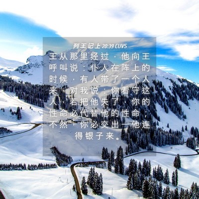 Picture 04 - 列 王 记 上 20:39 CUVS - 王 从 那 里 经 过 ， 他 向 王 呼 叫 - Bible Verse Picture