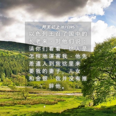 Picture 04 - 列 王 记 上 20:7 CUVS - 以 色 列 王 召 了 国 中 的 长 老 来 - Bible Verse Picture