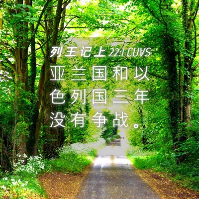 Picture 04 - 列 王 记 上 22:1 CUVS - 亚 兰 国 和 以 色 列 国 三 年 没 有 - Bible Verse Picture