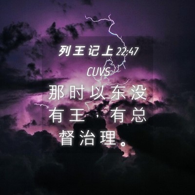 Picture 04 - 列 王 记 上 22:47 CUVS - 那 时 以 东 没 有 王 ， 有 总 督 治 - Bible Verse Picture