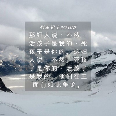 Picture 04 - 列 王 记 上 3:22 CUVS - 那 妇 人 说 ： 不 然 ， 活 孩 子 是 - Bible Verse Picture