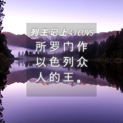 Picture 04 - 列 王 记 上 4:1 CUVS - 所 罗 门 作 以 色 列 众 人 的 王 - Bible Verse Picture