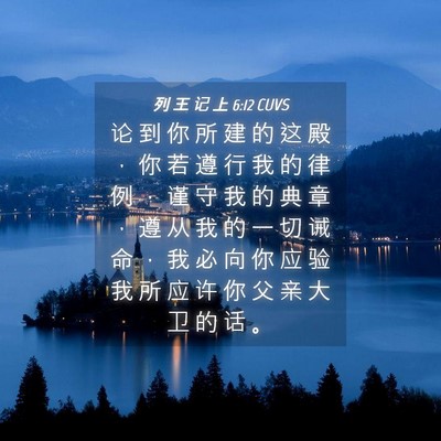Picture 04 - 列 王 记 上 6:12 CUVS - 论 到 你 所 建 的 这 殿 ， 你 若 遵 - Bible Verse Picture