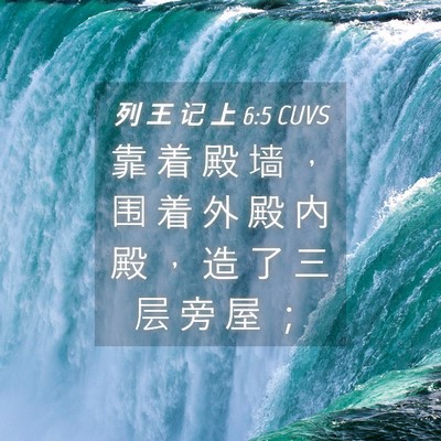 Picture 04 - 列 王 记 上 6:5 CUVS - 靠 着 殿 墙 ， 围 着 外 殿 内 殿 ， - Bible Verse Picture