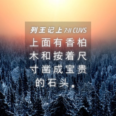 Picture 04 - 列 王 记 上 7:11 CUVS - 上 面 有 香 柏 木 和 按 着 尺 寸 凿 - Bible Verse Picture