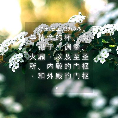Picture 04 - 列 王 记 上 7:50 CUVS - 与 精 金 的 杯 、 盘 、 镊 子 、 调 - Bible Verse Picture