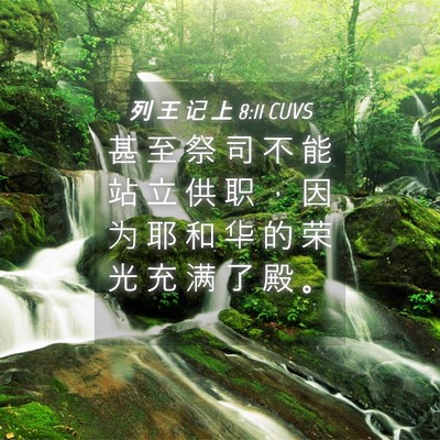 Picture 04 - 列 王 记 上 8:11 CUVS - 甚 至 祭 司 不 能 站 立 供 职 ， 因 - Bible Verse Picture