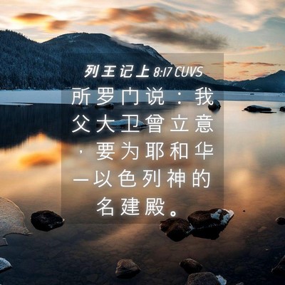 Picture 04 - 列 王 记 上 8:17 CUVS - 所 罗 门 说 ： 我 父 大 卫 曾 立 意 - Bible Verse Picture