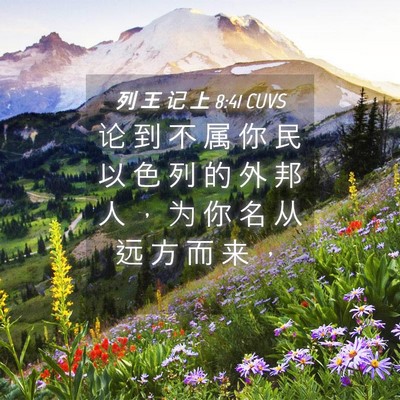 Picture 04 - 列 王 记 上 8:41 CUVS - 论 到 不 属 你 民 以 色 列 的 外 邦 - Bible Verse Picture