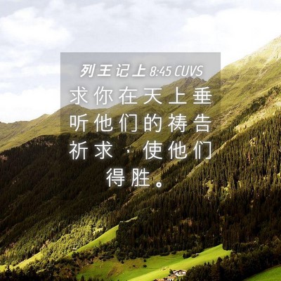Picture 04 - 列 王 记 上 8:45 CUVS - 求 你 在 天 上 垂 听 他 们 的 祷 告 - Bible Verse Picture