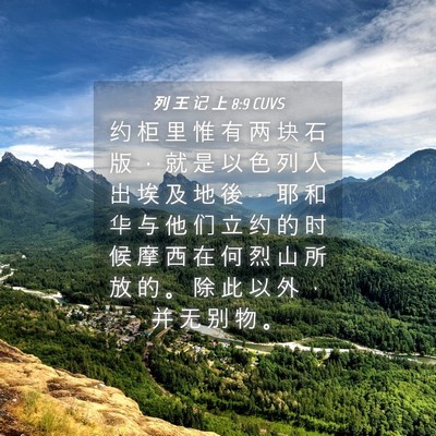 Picture 04 - 列 王 记 上 8:9 CUVS - 约 柜 里 惟 有 两 块 石 版 ， 就 是 - Bible Verse Picture