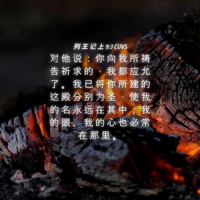 Picture 04 - 列 王 记 上 9:3 CUVS - 对 他 说 ： 你 向 我 所 祷 告 祈 求 - Bible Verse Picture