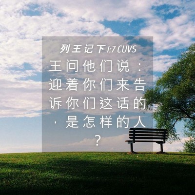 Picture 04 - 列 王 记 下 1:7 CUVS - 王 问 他 们 说 ： 迎 着 你 们 来 告 - Bible Verse Picture