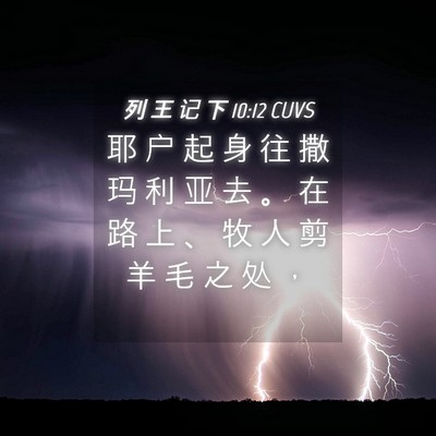 Picture 04 - 列 王 记 下 10:12 CUVS - 耶 户 起 身 往 撒 玛 利 亚 去 。 在 - Bible Verse Picture