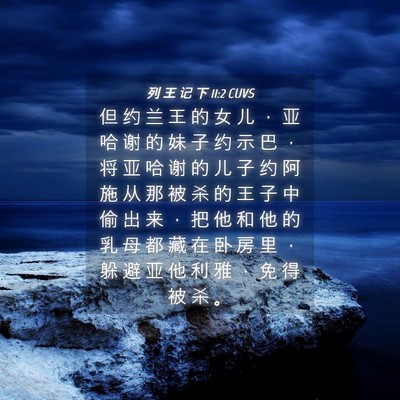 Picture 04 - 列 王 记 下 11:2 CUVS - 但 约 兰 王 的 女 儿 ， 亚 哈 谢 的 - Bible Verse Picture