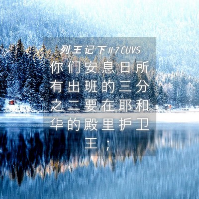 Picture 04 - 列 王 记 下 11:7 CUVS - 你 们 安 息 日 所 有 出 班 的 三 分 - Bible Verse Picture