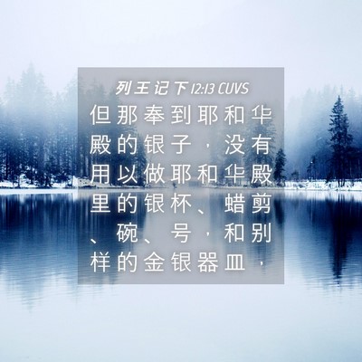 Picture 04 - 列 王 记 下 12:13 CUVS - 但 那 奉 到 耶 和 华 殿 的 银 子 ， - Bible Verse Picture