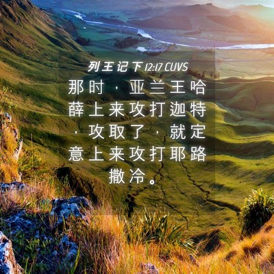 Picture 04 - 列 王 记 下 12:17 CUVS - 那 时 ， 亚 兰 王 哈 薛 上 来 攻 打 - Bible Verse Picture