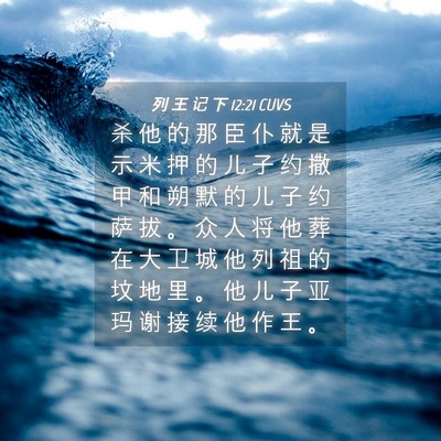 Picture 04 - 列 王 记 下 12:21 CUVS - 杀 他 的 那 臣 仆 就 是 示 米 押 的 - Bible Verse Picture