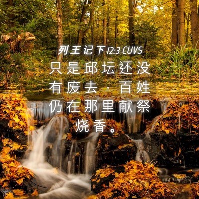 Picture 04 - 列 王 记 下 12:3 CUVS - 只 是 邱 坛 还 没 有 废 去 ， 百 姓 - Bible Verse Picture