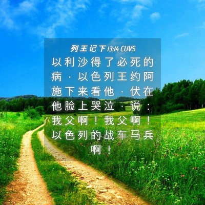 Picture 04 - 列 王 记 下 13:14 CUVS - 以 利 沙 得 了 必 死 的 病 ， 以 色 - Bible Verse Picture