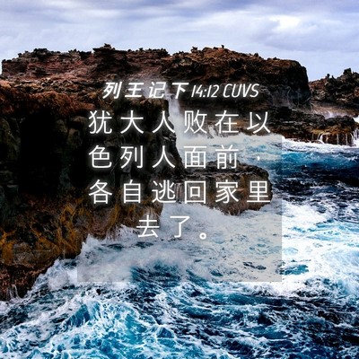 Picture 04 - 列 王 记 下 14:12 CUVS - 犹 大 人 败 在 以 色 列 人 面 前 ， - Bible Verse Picture