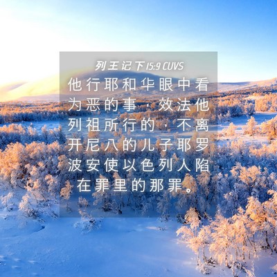 Picture 04 - 列 王 记 下 15:9 CUVS - 他 行 耶 和 华 眼 中 看 为 恶 的 事 - Bible Verse Picture