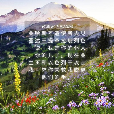 Picture 04 - 列 王 记 下 16:7 CUVS - 亚 哈 斯 差 遣 使 者 去 见 亚 述 王 - Bible Verse Picture