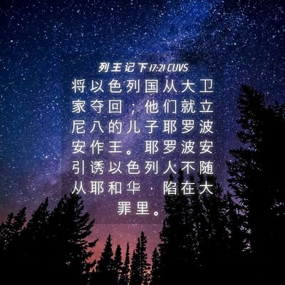 Picture 04 - 列 王 记 下 17:21 CUVS - 将 以 色 列 国 从 大 卫 家 夺 回 ； - Bible Verse Picture