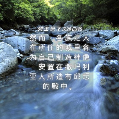 Picture 04 - 列 王 记 下 17:29 CUVS - 然 而 ， 各 族 之 人 在 所 住 的 城 - Bible Verse Picture