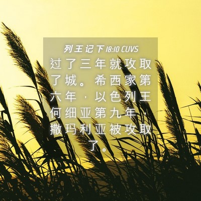 Picture 04 - 列 王 记 下 18:10 CUVS - 过 了 三 年 就 攻 取 了 城 。 希 西 - Bible Verse Picture