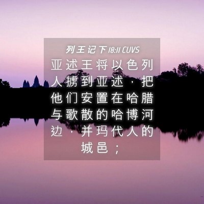 Picture 04 - 列 王 记 下 18:11 CUVS - 亚 述 王 将 以 色 列 人 掳 到 亚 述 - Bible Verse Picture