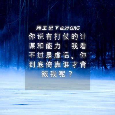 Picture 04 - 列 王 记 下 18:20 CUVS - 你 说 有 打 仗 的 计 谋 和 能 力 ， - Bible Verse Picture