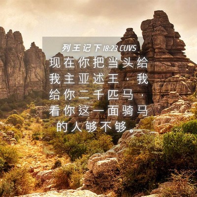 Picture 04 - 列 王 记 下 18:23 CUVS - 现 在 你 把 当 头 给 我 主 亚 述 王 - Bible Verse Picture