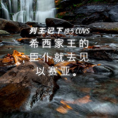 Picture 04 - 列 王 记 下 19:5 CUVS - 希 西 家 王 的 臣 仆 就 去 见 以 赛 - Bible Verse Picture