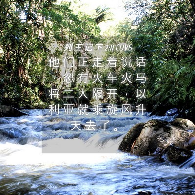Picture 04 - 列 王 记 下 2:11 CUVS - 他 们 正 走 着 说 话 ， 忽 有 火 车 - Bible Verse Picture