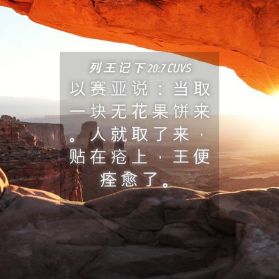 Picture 04 - 列 王 记 下 20:7 CUVS - 以 赛 亚 说 ： 当 取 一 块 无 花 果 - Bible Verse Picture
