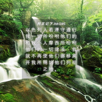 Picture 04 - 列 王 记 下 21:8 CUVS - 以 色 列 人 若 谨 守 遵 行 我 一 切 - Bible Verse Picture