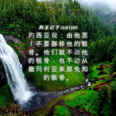 Picture 04 - 列 王 记 下 23:18 CUVS - 约 西 亚 说 ： 由 他 罢 ！ 不 要 挪 - Bible Verse Picture