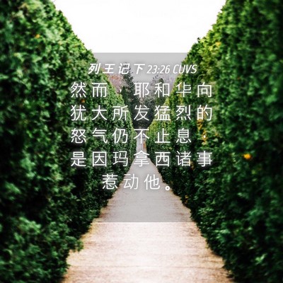 Picture 04 - 列 王 记 下 23:26 CUVS - 然 而 ， 耶 和 华 向 犹 大 所 发 猛 - Bible Verse Picture