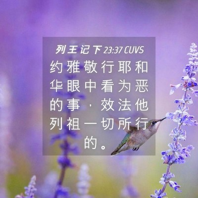 Picture 04 - 列 王 记 下 23:37 CUVS - 约 雅 敬 行 耶 和 华 眼 中 看 为 恶 - Bible Verse Picture