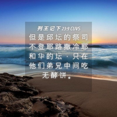 Picture 04 - 列 王 记 下 23:9 CUVS - 但 是 邱 坛 的 祭 司 不 登 耶 路 撒 - Bible Verse Picture