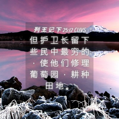 Picture 04 - 列 王 记 下 25:12 CUVS - 但 护 卫 长 留 下 些 民 中 最 穷 的 - Bible Verse Picture