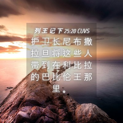 Picture 04 - 列 王 记 下 25:20 CUVS - 护 卫 长 尼 布 撒 拉 旦 将 这 些 人 - Bible Verse Picture